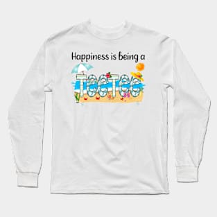 Happiness Is Being A Teetee Summer Beach Happy Mother's Long Sleeve T-Shirt